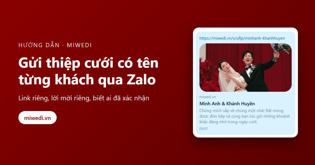 Cách gửi thiệp cưới online có tên từng khách qua Zalo